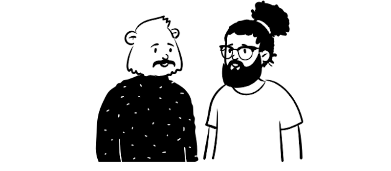 Illustration - Zwei Personen im Gespräch