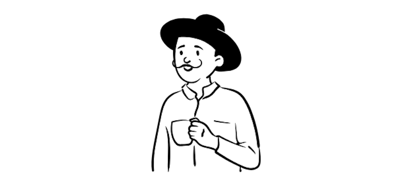 Illustration - Mann mit Kaffeetasse