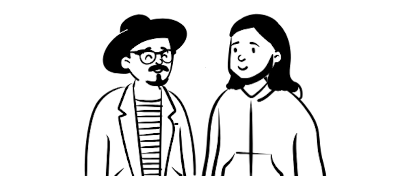 Illustration - Zwei Personen im Gespräch